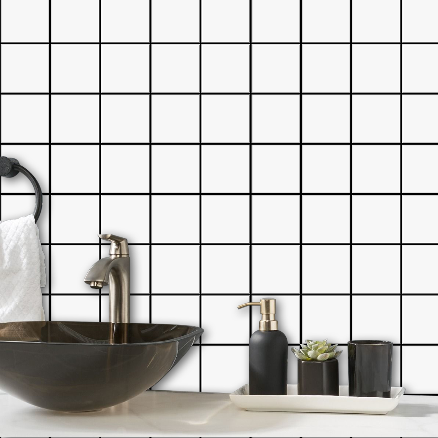 Kitchen Gadgets Cabinet - Adesivo de azulejo de parede quadrado