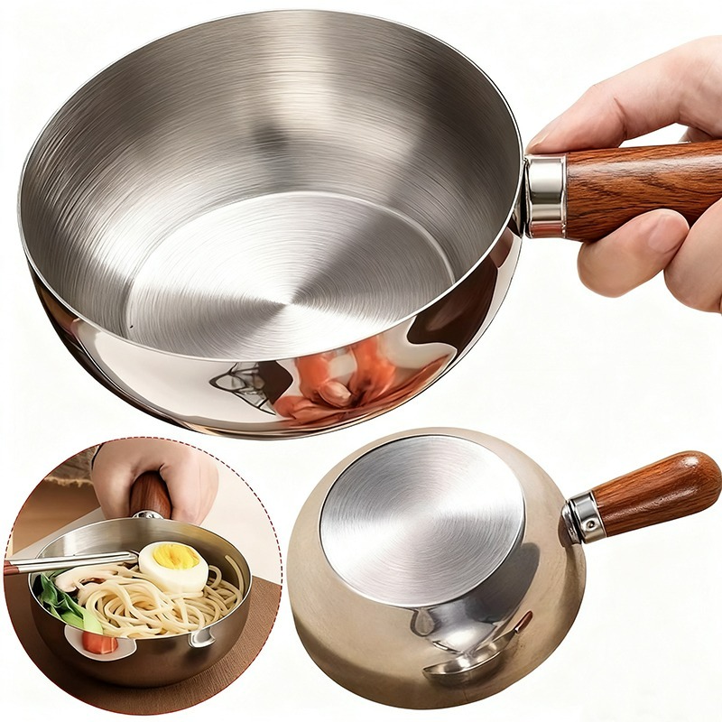 Kitchen Gadgets And Accessories - Panela de Aço Inoxidável com Cabo