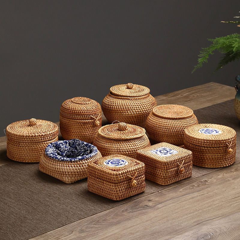 Kitchen Gadgets In Japan - Caixa de armazenamento de rattan tecida