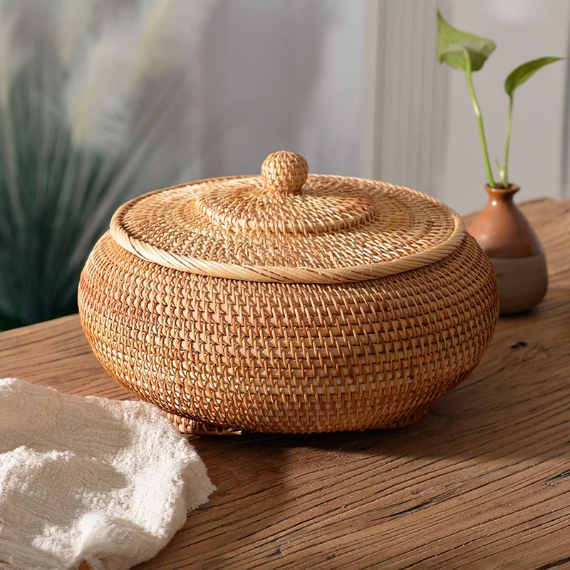 Kitchen Gadgets In Japan - Caixa de armazenamento de rattan tecida
