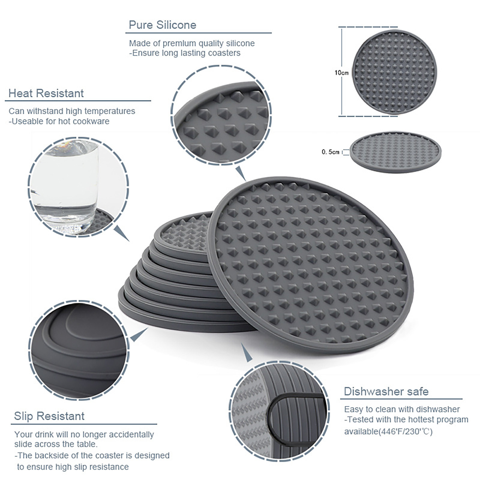 Silicone Beber Coaster Set, Ta - Kitchen Gadgets Set avaliação e preço