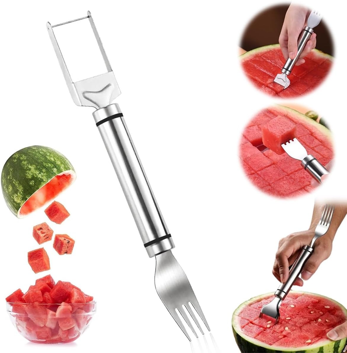 Cortador de Frutas 2 em 1 em A - Watermelon Slicer Cutter avaliação e preço