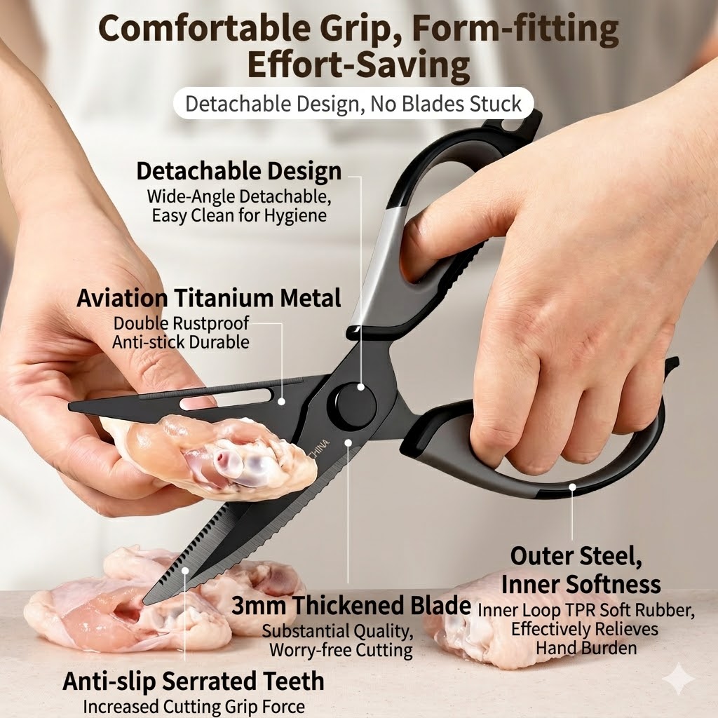Tesoura de cozinha de titânio  - Kitchen Gadgets Ninja avaliação e preço